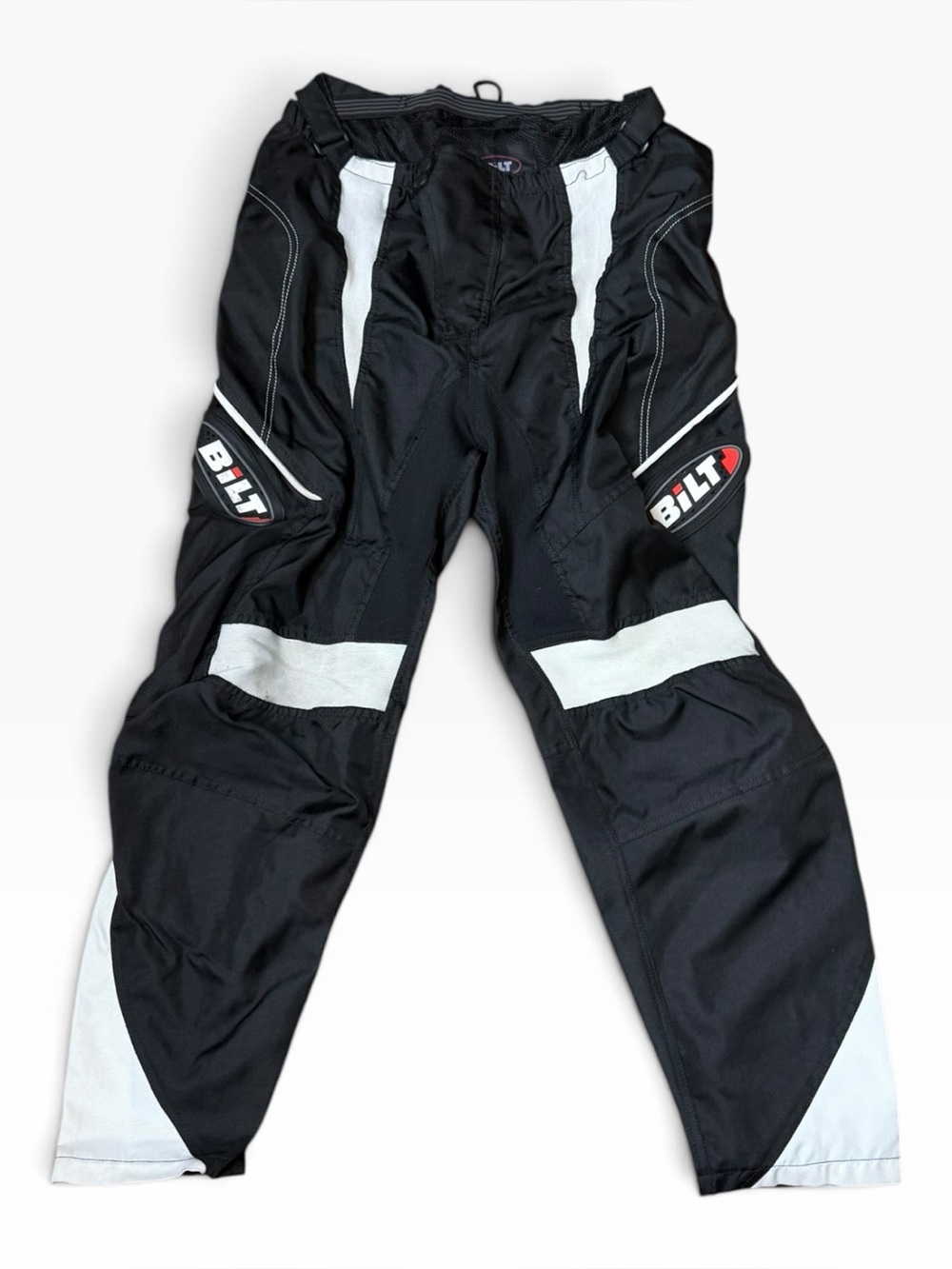 Bilt Blorp 1 Mens Motorcycle Motocross Riding Black/White Logo Pants Size 34